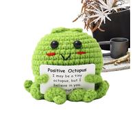 Positive Octopus - Handmade Crochet Animal 2.56x2.56 Inches | Amigurumi Octopus Doll | Soft Plush Toy For Kids Nursery Decor Gift Collectible And Daily Play Use
