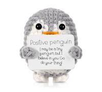 Positive Penguin, Emotional Support Penguin, Positive Gifts, Emotional Support Gifts, Crochet Gift, Handmade Knitted Doll with Positive Affirmation Cards, Birthday Gifts for Women, Men and Kids