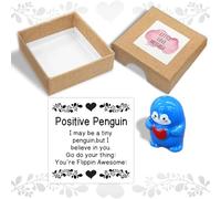 Positive Penguin Gifts for Her Him, Mental Health Positivity, I Love You Box with Greeting Cards, Penguin Gifts Christmas Anniversary Husband Wife, Little Love Message Box(Penguin)