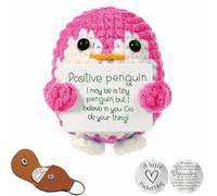 Positive Penguin, Pocket Penguin, Emotional Support Penguin, Emotional Support Plush, Emotional Support Gift, Positive Gifts, 1 Decision Coin with Leather Cover, Perfect for Decorating or Gift