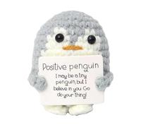 Positive Penguin Set - Uplifting Plush | Cute Motivational Gift | 3PCS Knitted Penguins With Encouraging Cards, Fun Positivity Present For Family & Friends, Holiday Inspiration