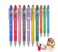 Positive Pens Ballpoint - Set Of 10 Inspirational Pens | Metal Affirmation Pen With Touch Screen Tip, Positive Motivational Inspirational Pen, Quotes Makers Ballpoint, Novelty School Supplies For Home