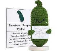 Positive Pickle Crochet Pocket Hug with Lucky Coin- Anxiety Relief Gifts for Women with Healing Lucky Charm,Exam Gifts,Good Luck