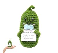Positive Pickle,Emotional support pickle positive support for women knitted crochet pickles gifts,Positive Vegetable crochet plushies Emotional Support Pickle gifts,Handmade Mini Funny Cucumber gift