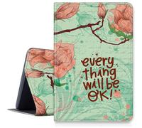 Positive Quotes Flowers Case for Samsung Galaxy Tab A7 10.4-Inch 2020 (SM-T500/T505/T507), PU Leather Cover with Multi- Viewing Angles Folding Stand for Galaxy Tab A7 2020