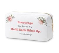 Positive Religious Gifts Makeup Bag Inspirational Christian for Women Cheer up Gifts for Colleague Coworker Christmas Bible Verse Gifts Motivational Birthday Gift for Goddaughter Niece Cosmetic Pouch