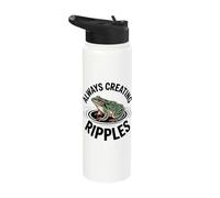 Positive Self Affirmation Frog Toad Always Creating Ripples Stainless Steel Insulated Water Bottle