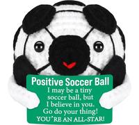 Positive Soccer Birthday Gifts for Men, Handmade Crochet Self-Care Gifts for Women, Inspirational Gift for Friends, Coworker, Cute Present for Christmas, Thanksgiving