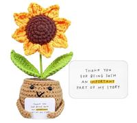 Positive Sunflower Crochet Thank You Gift For Women Knitted Sunflower Inspirational Teacher Appreciation Gift