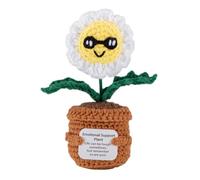 Positive Sunflower Gifts for Women, Emotional Support Plant Crochet Sunflowers Knitted Emotional Support Gift Cheer Up Thinking of You Gifts Crochet Flowers Christmas Birthday Gift Desk Decorations