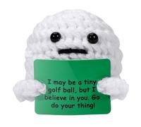 Positive Support Crochet Ball - Inspirational Plush Golf Ball Toy | Motivational Crochet Figure for Office Desk Dorm Decor School | Uplifting Stuffed Toy for Christmas Valentine Graduation