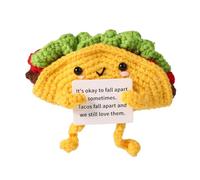 Positive Support Taco, Inspirational Crochet Taco Encouragement Knitted Potato Wool Doll Motivational Handmade Toy for Cheer Up Gift Party Decoration
