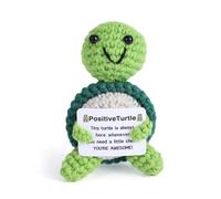 Positive Turtle, Turtle Crochet Doll Emotional Plush Cheer Up Support Gifts Funny Positive Crochet Animals Knitted Toy Cute Turtle Decor for Family Friends Office Home Room Party Decoration