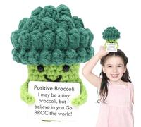 Positive Vegetables - Pleasuoso Crochet Knit Broccoli, Emotional Support Vegetables | Handmade Cartoon Plant Decorations for Bedroom, Comfort Mor Stuffed Doll
