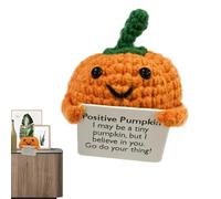 Positive Vegetables | Positive Vegetable Crochet | Cute Encouragement Toy with Card Knitting Doll for Desktop Home Bookshelf Bedside Table Studio Dorm