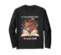 Positive Vibe It is A Good Time to Read Book Lover Floral Long Sleeve T-Shirt