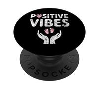 Positive Vibes Infertility and IVF T-Shirt Transfer Day PopSockets Swappable PopGrip