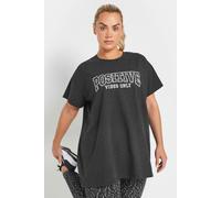 'Positive Vibes Only' Slogan Top Yours Grey 26-28