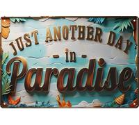 Positive Vibes Tin Sign, Inspirational Metal Sign with Uplifting Quotes, Motivational Wall Art for Home, Office, Cafe & Bar Decor 12x18 Inches. (JUST ANOTHER DAY)