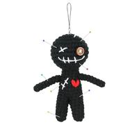 Positive Voodoo Doll, Handmade Crochet Supportive, Inspirational Stuffed Ornament, Comes With Needles, Wear-Resistant, Soft Stuffed Design, 12x6cm, For Home And Offices Decor