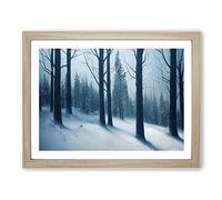 Positive Winter Forest Framed Print | A2 Oak Framed Wall Art | Ready to Hang | Modern Landscape Picture | Living Room Bedroom Lounge Office