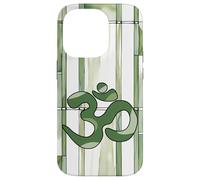 Positive Zen Energy Green Nature Mindfulness Hindu Om Symbol Case for iPhone 14 Pro