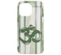 Positive Zen Energy Green Nature Mindfulness Hindu Om Symbol Case for iPhone 14 Pro Max