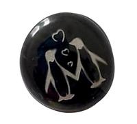 Positivity Penguins Pebble - Handmade Pebble Ornament | Penguins Keepsake For Positivity | Handcrafted Pebble Ornament | Personalised Keepsake Pebble | Penguins Birthday Favor For Kids And Couples