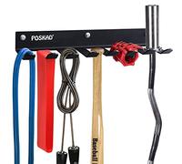 Poskad Gym Storage Rack,8 Hook Heavy-Duty Steel Gym Organizer Wall Mount Hanger for Home and Pro, Gym Accessory Storage Resistance Bands,Jump Ropes,Lifting Belt,Barbells. (16''-8 Hooks)