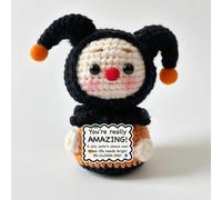 Poslani Inspirational Birthday Gifts for Teacher - Handmade Positive Emotional Uplifting Support Amazing Cute Crochet Clown doll for Sister Nuese Man Women Friends Coworkers Colleges Graduation (XC02)