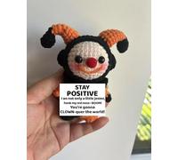 Poslani Inspirational Birthday Gifts for Teacher - Handmade Positive Emotional Uplifting Support Small Funny Cute Crochet Clown Doll for Sister Nuese Man Women Friends Coworkers Colleges Graduation