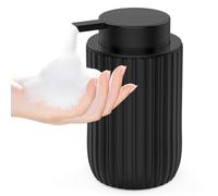 POSOSTO Ceramic Foam Soap Dispenser - 12 oz Bathroom Lotion Hand Pump Dispenser Foaming Hand Soap Dispenser Dish Liquid Dispenser for Kitchen Hand Wash Dispenser (Black)