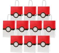 Posoto 10-Pack Cute Kraft Paper Gift Bags with Handles - Reusable Party Bags for Birthday Decoration & Gift Giving