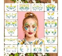 Posoto 16 PCS Face Painting Reusable Stencils Makeup Paint Stencils Body Paint Templates for Teens Acrylic Painting Stencil