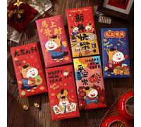 Posoto 2026 Year of The Horse Red Envelopes,24Pcs 12 Styles Cute Cartoon Hongbao Set,Chinese New Year Lucky Cash Packet, Creative Gift Decorations,Festive Pocket Charms for Spring Festival