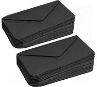 Posoto Black Envelopes - 100Pcs Peel and Seal Kraft Paper Mailers - 11x22cm DL Business Envelopes for Wedding Invitations, Letters, Vouchers & Gift Packing