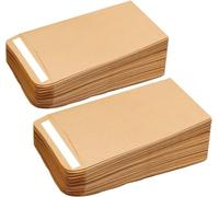 Posoto Envelopes - 100 Pcs Small Brown Kraft Paper Seeds Packets - Mini Money Envelopes Peel and Seal for Coins Jewelry and Small Items Storage