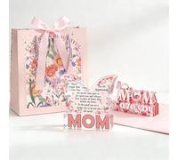 Posoto Gift for Mum, Decorative Acrylic Block Puzzle 10x10x1cm