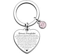 Posoto Stepdaughter Bonus Daughter Keyring Birthday Christmas Gift