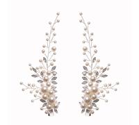 Posoto Wedding Hair Accessories for Women,2 PCS Bridal Bridesmaid Pearl Leaf Hair Clips Set,Elegant Hair Jewellery, Hair Accessories for Bride Bridesmaid Wedding Guest