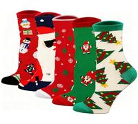 Posoto Womens Cotton Animal Socks Novelty Cartoon Dog Cat Socks Ladies Cute Fast Food Pizza Pattern Mini Crew Socks Funny Socks for Girls Ladies 5 Pairs