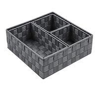 Posprica Bathroom Storage Baskets, Woven Storage Box Cube Basket Bin Container Tote Organizer Divider for Drawer,Closet,Shelf, Dresser,set of 4 (Grey)