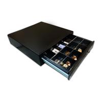 POSSAFE Cash Drawer with 5 Bills & 8 Removable Coins Tray | Auto-Open Cash Box with Key | Electronic Cash Register Secure Locking Mechanism for Retail, Restaurants & POS Environments | 41.5x41x10cm