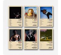 Possbas 6 PCS Travis Poster Scott Music Album Vintage Cover Poster Wall Art Canvas Print Decor Posters 08x12 inch (20x30cm) Unframed Modern Music Living Room Bedroom Kitchen Office