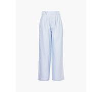 Posse Womens Silver Blue Parker High-rise Linen Trousers M