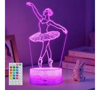 POSSHE Ballet Night Light, Dance Gifts, Ballerina Lamp with Remote Control, 16 RGB Colors, 4 Flashing Modes, Timer, Dimmable, Ballet Stuff, Accessories for Girl Room Holiday Birthday Decor