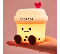 POSSHE Bubble Boba Tea Night Light, Boba Gifts, Cute Silicone Bubble Tea Night Light, Kids' Bedroom Decor, Gift for Children, Teens, Adults, Perfect for Christmas & Birthdays