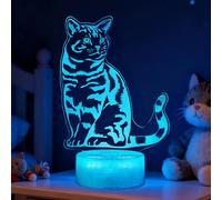 POSSHE Cat Gifts, Cat Night Light, 3D Illusion Lamp with 16 Colors Changing, Remote Control with Timer, Kids Room Decoration Gift for Women Teens Girls Kids Birthday Christmas
