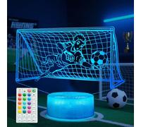 POSSHE Football Gift, 3D Night Light, 16 Colors Changing, Remote Control with Timer, RGB Flashing Mode and Dimmable, Football Lamp for Christmas Birthday Decor