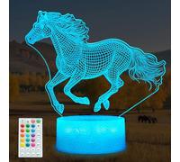 POSSHE Horse Night Light, Horse Gifts for Girl, 3D Illusion Night Light with 16 Colors Changing, Remote Control with Timer, Kids Boy Girl Room Decoration for Holiday Birthday Christmas